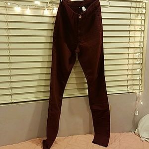 ❣H&M Burgundy Jean leggings size 6